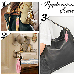Porte-clés pendentif pompon en cuir synthétique&nbsp;FIND-WH20019-242G-03