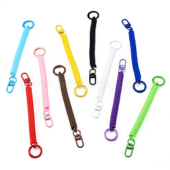 10 porte-clés à ressort rétractable en spirale en plastique&nbsp;KEYC-TA0001-84
