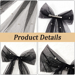 Длинные заколки для волос из полиэстера с бантом и аллигатором OHAR-WH20005-07A