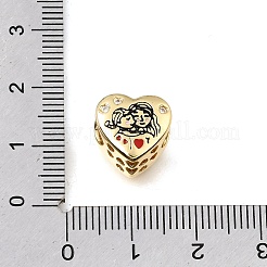 Perles en laiton émaillé pour la fête des mères&nbsp;KK-E802-14G-B