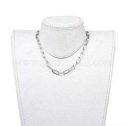 アルミニウム クリップ チェーン ブレスレット & ネックレス ジュエリー セット  フラワー合金マンテル付き  プラチナ  7-5/8インチ（19.5cm）  15.94インチ（40.5cm）&nbsp;SJEW-JS01093