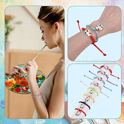 16 pulsera de cordón de poliéster encerado de 8 colores&nbsp;BJEW-PH02028
