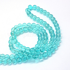 Выпечки окрашенные прозрачные стеклянные нити круглый шарик&nbsp;LS-DGLA-Q022-6mm-27