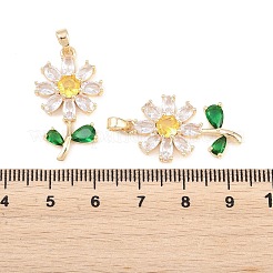 Pendenti in zirconi cubici colorati in micro pavè di ottone&nbsp;KK-H287-01G
