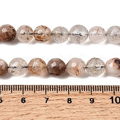 Нити бусин из рутилированного кварца из натурального черного золота&nbsp;G-D359-A02-8mm