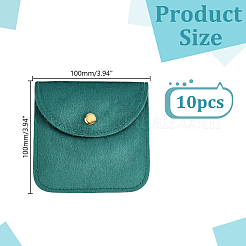 10 sac de rangement pour bijoux en velours avec bouton-pression&nbsp;ABAG-HY0001-17A