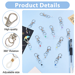 24 шт. 12-х цветный силиконовый зажим для ручки подвеска украшения HJEW-DC00051