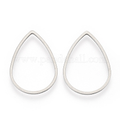 変色しにくい304ステンレススチール製リンクリング  ティアドロップ  ステンレス鋼色  29x20x1mm  インナー対策：27x18mm&nbsp;STAS-T047-16B