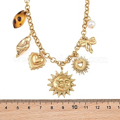 Collane a pettorina da donna con pendenti multipli in acciaio inossidabile 304&nbsp;SA-CBA717A-04G
