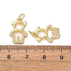 Pendenti in zirconi cubici trasparenti in micro pavè di ottone&nbsp;CU-E003-18G-01