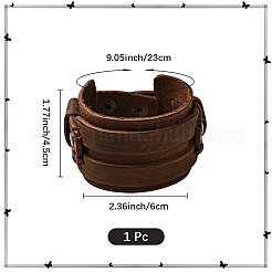 1шт. широкий шнур из воловьей кожи браслеты BJEW-CL0001-07B