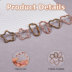 12 pièces 6 styles anneaux de porte à ressort en alliage&nbsp;FIND-HS0002-71