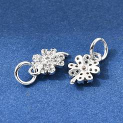 Подвески из прозрачного кубического циркония с микропаве из латуни клевер KK-K300-10S