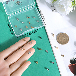 80 шт. 2-х цветные латунные наконечники для бусин&nbsp;KK-BBC0023-36