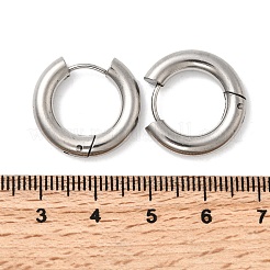 316f ステンレススチールフープピアス  リング  ステンレス鋼色  19x20x4mm&nbsp;LS-EJEW-D341-01E-P