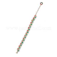 Рождественские браслеты из стекла и стеклянных бусин для женщин BJEW-MZ00228