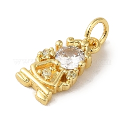 Pendenti in zirconi cubici trasparenti in micro pavè di ottone&nbsp;KK-R162-021B-G