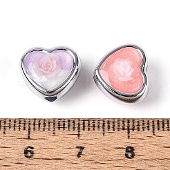 Подвески в виде сердца и цветов из смолы и ccb&nbsp;CCB-T013-01M