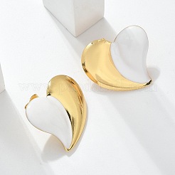 Серьги-гвоздики в форме сердца из нержавеющей стали 304 EJEW-A130-01G-04