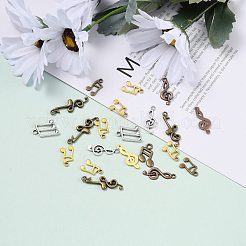 合金のチベット風チャーム  音符  ミックスカラー  24~27x10~16x2~3mm  穴：1.5~2.5mm&nbsp;TIBEP-MSMC022-M2