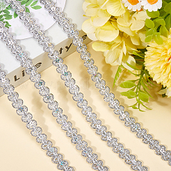 Полиэстеровая лента-сороконожка с плетением из кружева SRIB-WH20007-03B