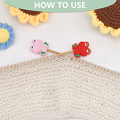 Лягушка силиконовые протекторы для кончиков спиц AJEW-BC0006-95