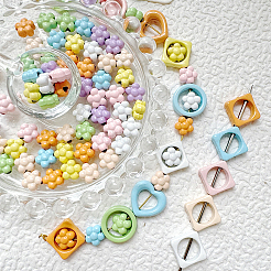 32шт. 8-цветная рамка из сплава для бусин с покрытием из запекаемой краски&nbsp;FIND-SP0004-50B