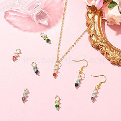 8 pendentif en laiton et zircone cubique de 4 couleurs&nbsp;KK-CJ0004-24