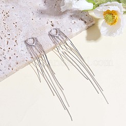 925 серьги-кольца с цепочкой и кисточками из стерлингового серебра с родиевым покрытием JE1038A