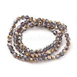 Стеклянные бусины с гальваническим покрытием  EGLA-L018-B-HP01