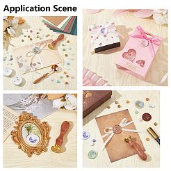 Латунные восковые печати с деревянной ручкой&nbsp;AJEW-WH0412-0159