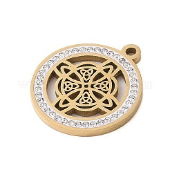 Подвески из нержавеющей стали 304 со стразами в виде консервированных свежих цветов&nbsp;STAS-S139-01G-08