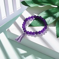 Ensemble de bracelets extensibles de perles rondes de jade de malaisie naturel teint&nbsp;BJEW-JB06956