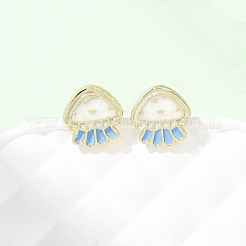 Серьги-гвоздики из латуни&nbsp;EJEW-B152-01G-02