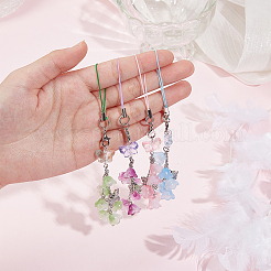 Ландыш акриловые и стеклянные ремешки для мобильных телефонов&nbsp;HJEW-DR00048