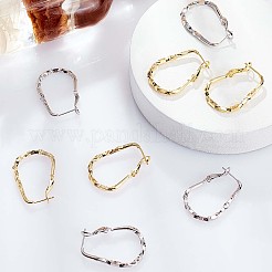 4 пара двухцветных сережек-колец в форме капли&nbsp;EJEW-GA0001-03