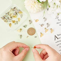 304ステンレススチールスタッドピアス金具  耳ナッツ  フラットラウンド  ミックスカラー  スタッドピアスのパーツ：40個/箱  イヤーナット：40個/箱&nbsp;STAS-UN0015-28