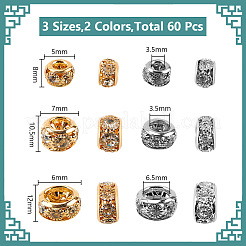 60шт 6-х стилевая латунная бусина FIND-GO0001-49