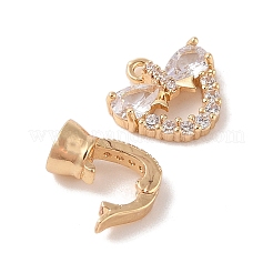 Раскладывающиеся застежки из золотистой латуни с микропаве из циркония KK-B100-037G