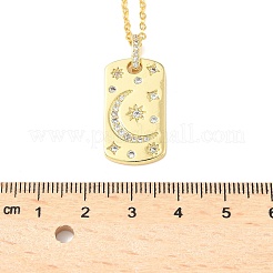 Ожерелья с подвеской из латуни с микропаве и прозрачным кубическим цирконием для женщин NJEW-S449-01C-G