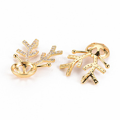 Латунные микропейв прозрачные кубические циркониевые шпильки KK-S356-258-NF