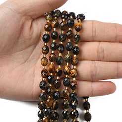 Одноцветные бусины из натурального тигрового глаза&nbsp;G-F809-A25-01