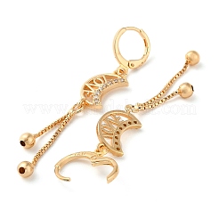 Серьги с застежкой «Луна и любовь» со стразами EJEW-K256-12KCG