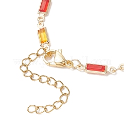 Изготовление браслета из латунной стеклянной прямоугольной цепочки&nbsp;AJEW-JB01399