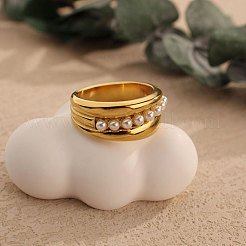 Кольца из нержавеющей стали 304 и искусственного жемчуга&nbsp;FS-WGF26B8-01