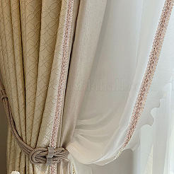 ポリエステル編組リボン  服飾材料  楕円模様  淡い茶色  3/8インチ（11mm）  約13.12ヤード（12m）/ロール&nbsp;OCOR-WH0070-12B