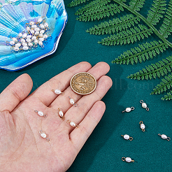 40 шт. 2 цвета натуральный культивированный пресноводный жемчуг звенья соединительные подвески PALLOY-DC00035