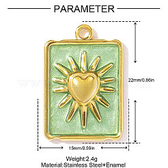 Подвески из нержавеющей стали 304 с эмалью&nbsp;STAS-OY002-41G-02