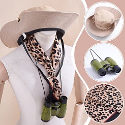 Bufanda de tela de seda imitada con estampado de leopardo cuadrado para mujeres y niñas&nbsp;AJEW-WR0003-99