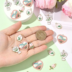 20шт 4 стиля подвески из сплава с эмалью&nbsp;ENAM-YW0008-27